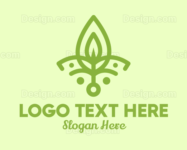Green Yoga Leaf Logo
