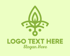 Green Yoga Leaf  logo