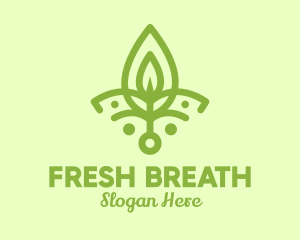 Green Yoga Leaf  logo design