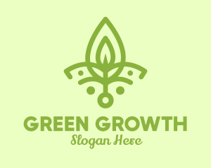 Green Yoga Leaf  logo design