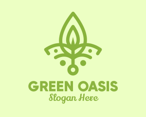 Green Yoga Leaf  logo design