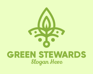 Green Yoga Leaf  logo design