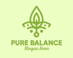 Green Yoga Leaf  logo design