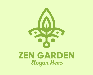 Green Yoga Leaf  logo design