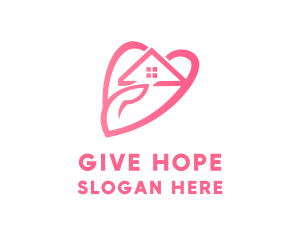 Heart House Helping Hand logo design