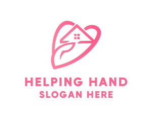 Heart House Helping Hand logo design