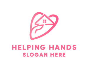 Heart House Helping Hand logo design