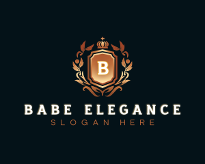 Luxury Floral Shield logo design