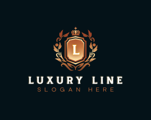 Luxury Floral Shield logo design