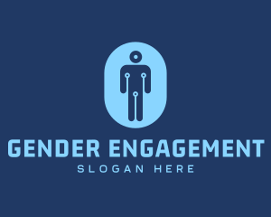 Modern Blue Man logo
