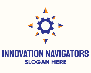 Cogwheel Compass Navigation logo design