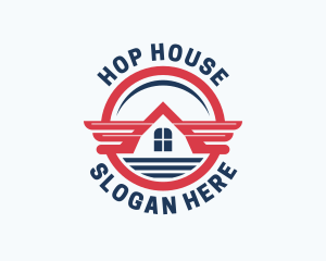 House Wings Roof logo design