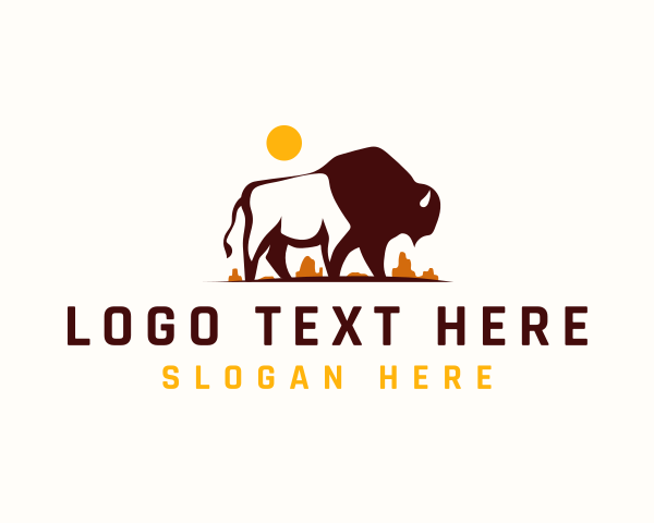 Bison logo example 2