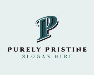 Retro Brand Letter P logo design