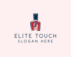 Red Nail Polish Manicure logo design