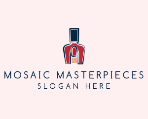 Red Nail Polish Manicure logo design