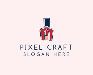 Red Nail Polish Manicure logo design