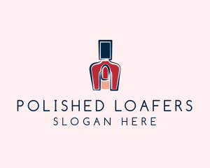 Red Nail Polish Manicure logo design