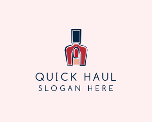 Red Nail Polish Manicure logo design