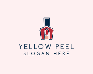 Red Nail Polish Manicure logo design