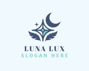 Moon Feather Diamond logo design