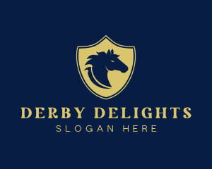 Horse Mustang Shield logo design