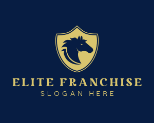 Horse Mustang Shield logo design