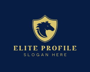 Horse Mustang Shield logo design