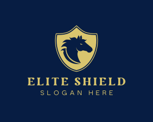 Horse Mustang Shield logo design