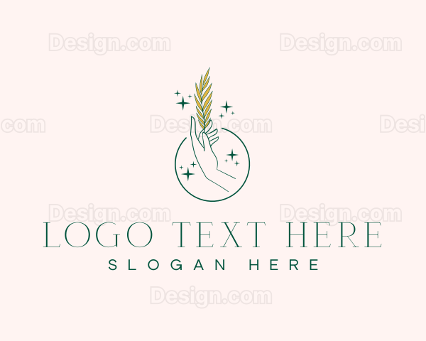 Elegant Hand Leaf Logo
