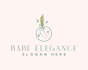 Elegant Hand Leaf logo design