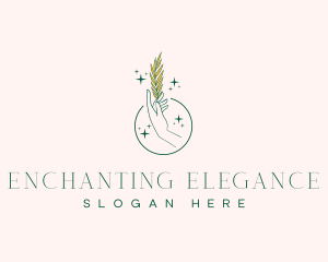 Elegant Hand Leaf logo design