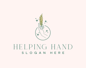 Elegant Hand Leaf logo design