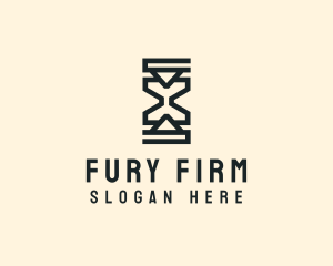 Geometric Hourglass Firm logo design