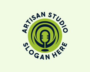 Podcast Mic Studio logo design