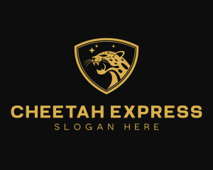 Wild Animal Cheetah Shield logo design