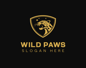 Wild Animal Cheetah Shield logo design