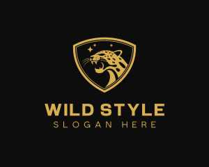 Wild Animal Cheetah Shield logo design