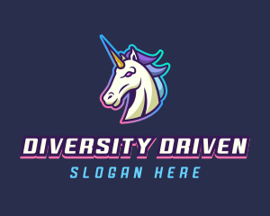 LGBTQIA Unicorn Gaming logo design