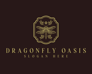 Elegant Floral Dragonfly logo