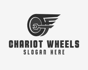 Wheel Wings Wrench logo design