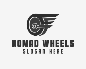 Wheel Wings Wrench logo design