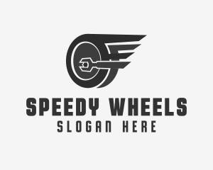 Wheel Wings Wrench logo design