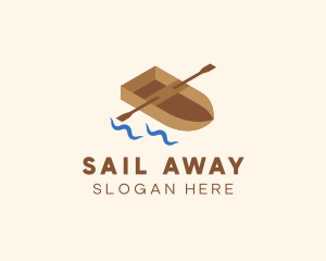 Isometric Row Boat logo design