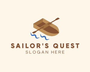 Isometric Row Boat logo design