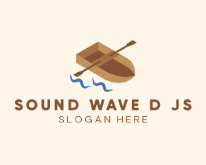 Isometric Row Boat logo design