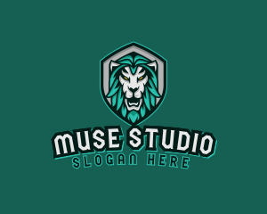 Wild Lion Shield logo design