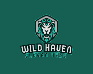 Wild Lion Shield logo design