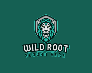 Wild Lion Shield logo design