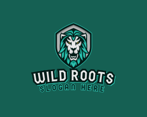 Wild Lion Shield logo design